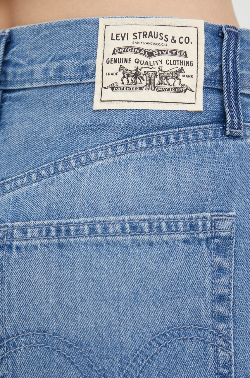 Levi's Дънкови къси панталони Wltrd с изчистен дизайн с висока талия - Pepit.bg