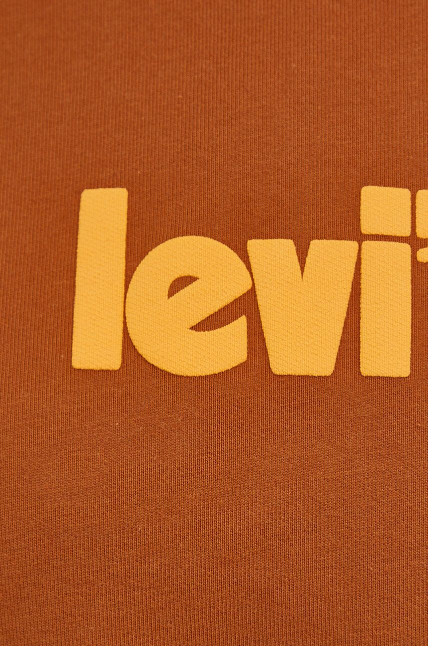 Levi's Памучен суичър дамски в кафяво с принт - Pepit.bg