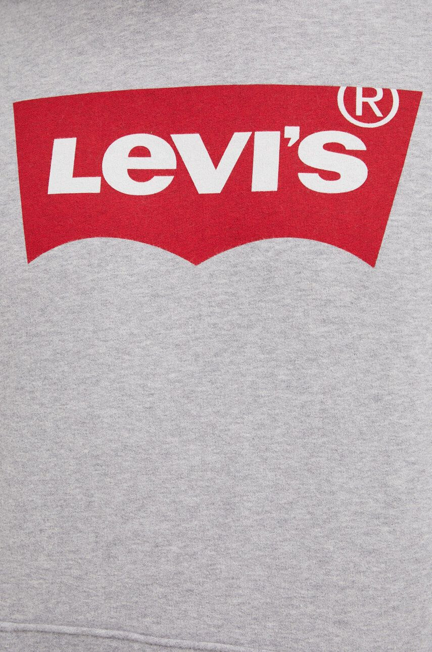 Levi's Памучен суичър в сиво с качулка с принт - Pepit.bg