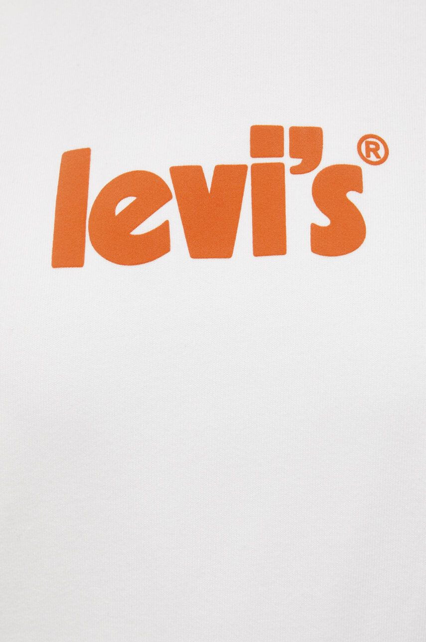 Levi's Памучен суичър дамски в бяло с принт - Pepit.bg