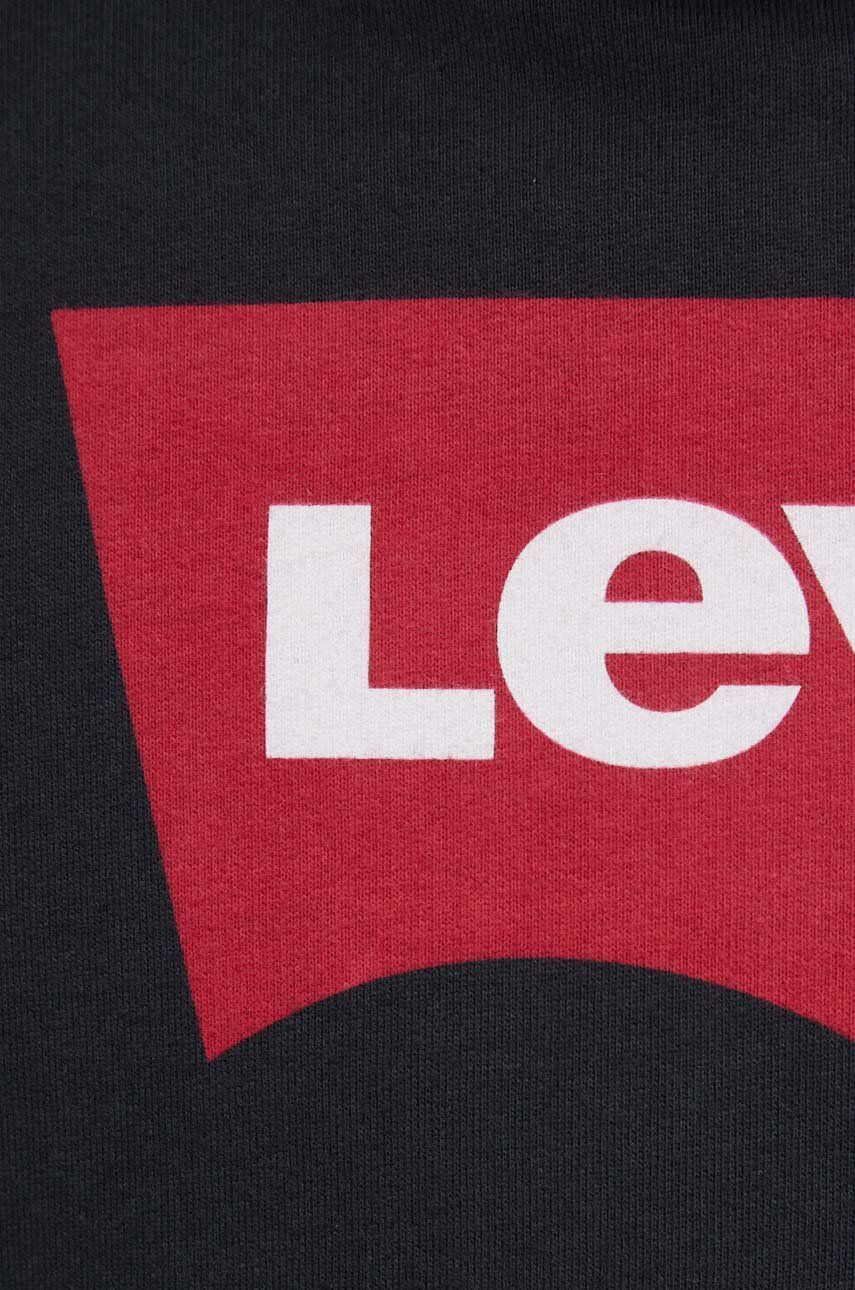 Levi's Памучен суичър в черно с качулка с принт - Pepit.bg