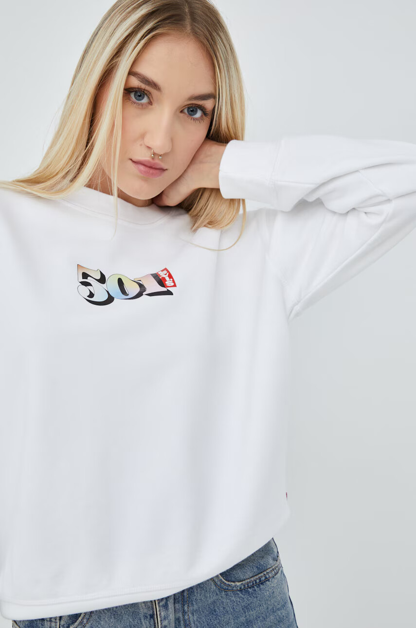 Levi's Памучен суичър в бяло с принт - Pepit.bg