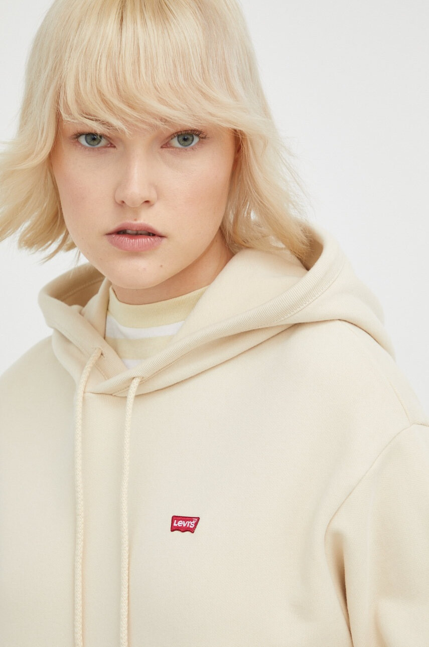 Levi's Памучен суичър в бежово с изчистен дизайн - Pepit.bg