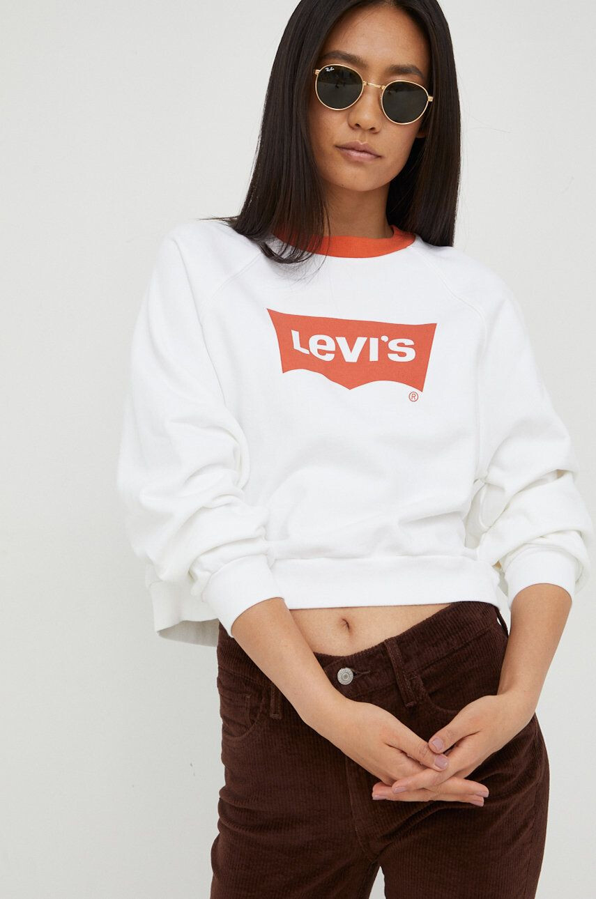 Levi's Памучен суичър в бежово с принт - Pepit.bg