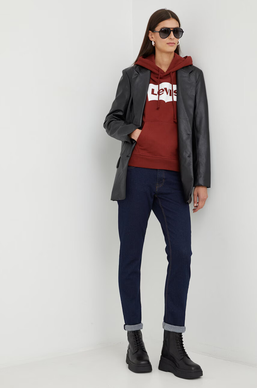 Levi's Памучен суичър в кафяво с принт - Pepit.bg