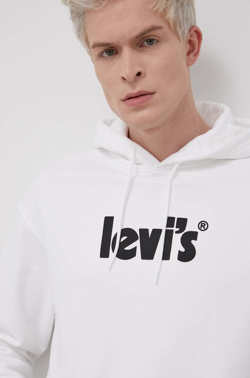 Levi's Памучен суичър мъжки в бяло с принт - Pepit.bg