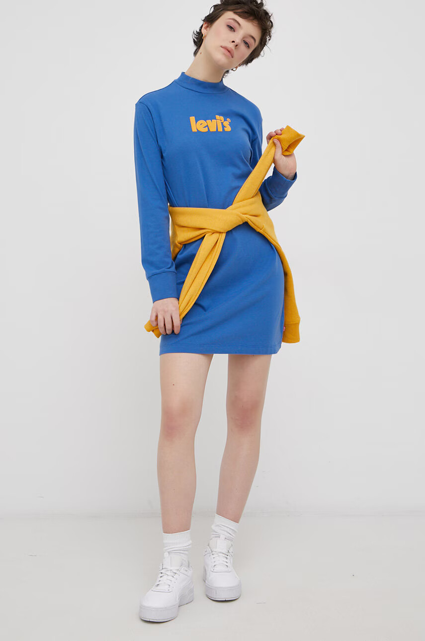 Levi's Памучна рокля къс модел със стандартна кройка - Pepit.bg