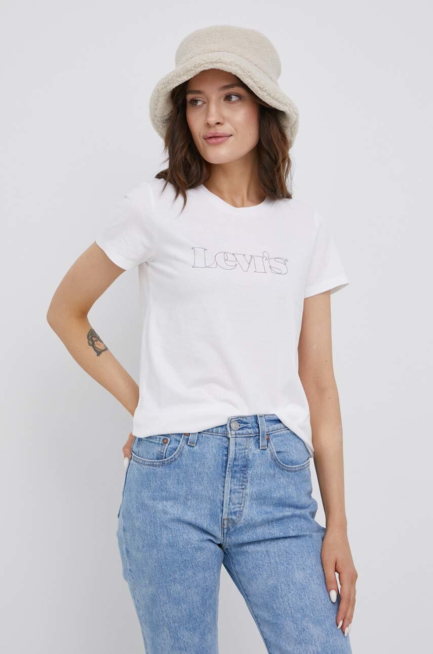 Levi's Памучна тениска в бяло - Pepit.bg