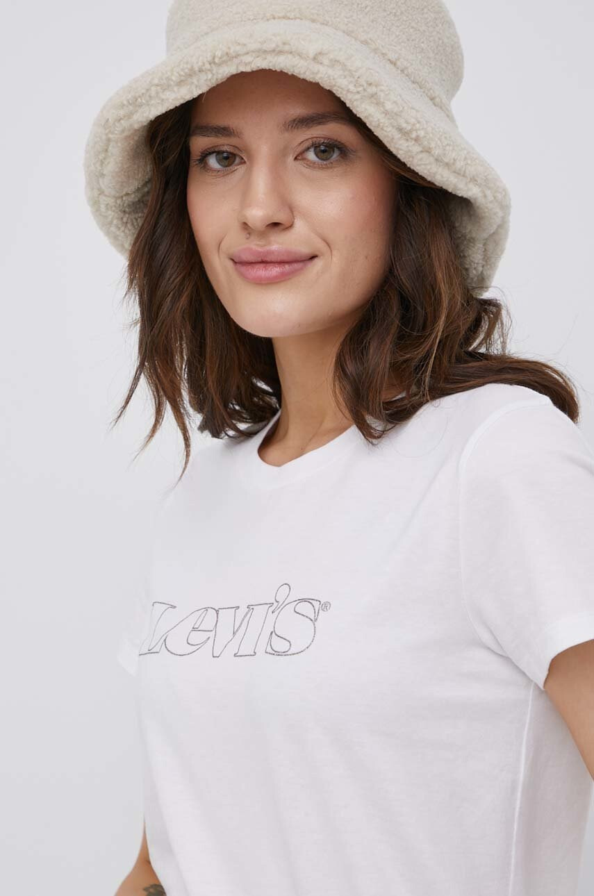 Levi's Памучна тениска в бяло - Pepit.bg