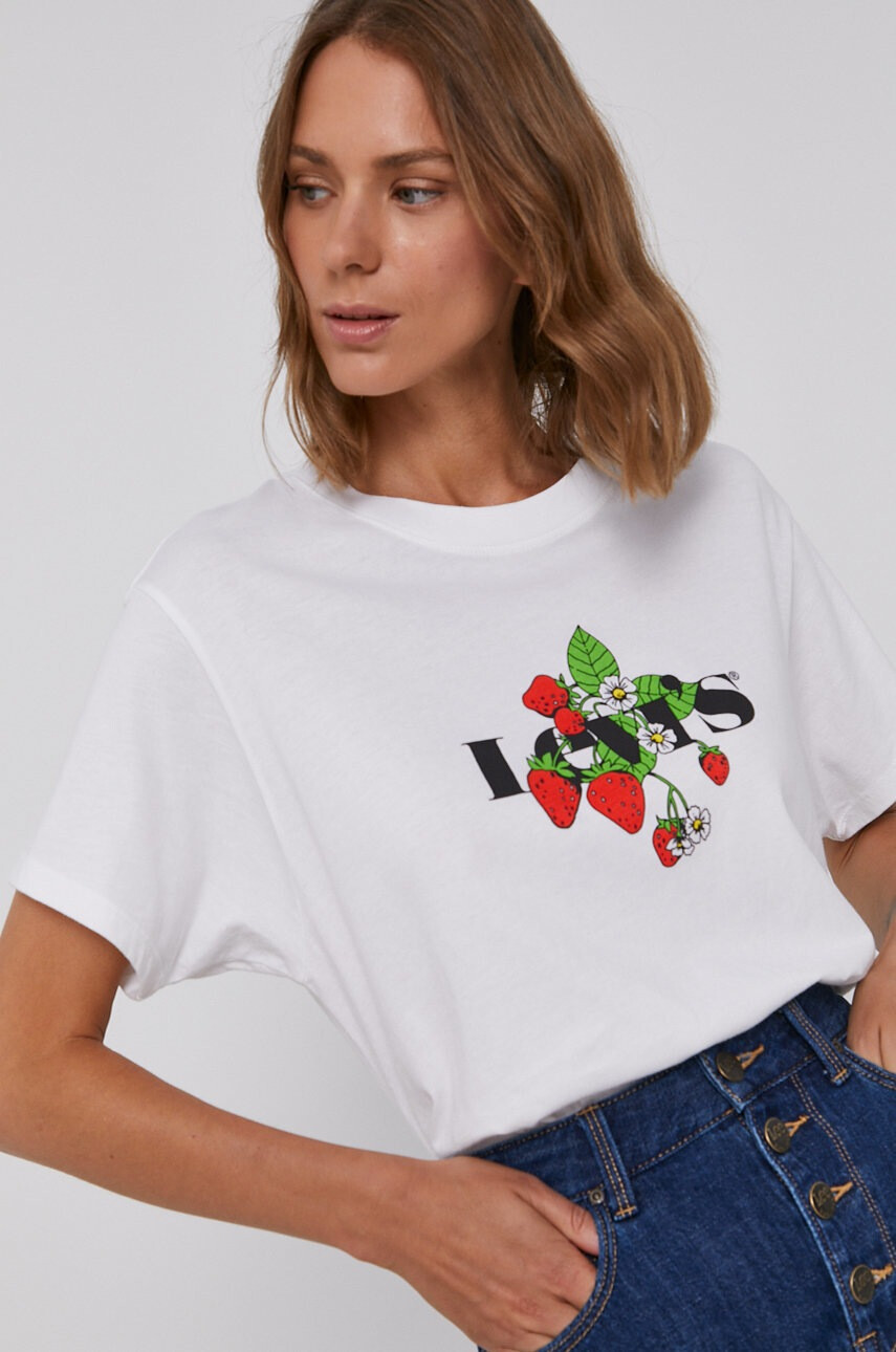 Levi's Памучна тениска в бяло - Pepit.bg