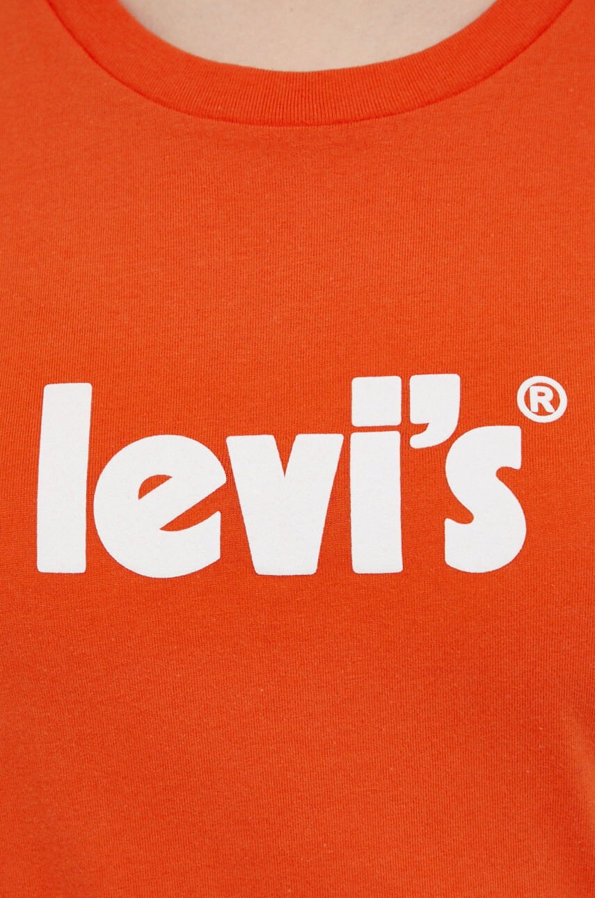 Levi's Памучна тениска в оранжево - Pepit.bg