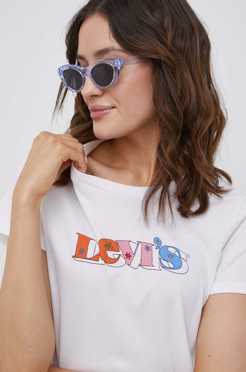 Levi's Памучна тениска в бяло - Pepit.bg