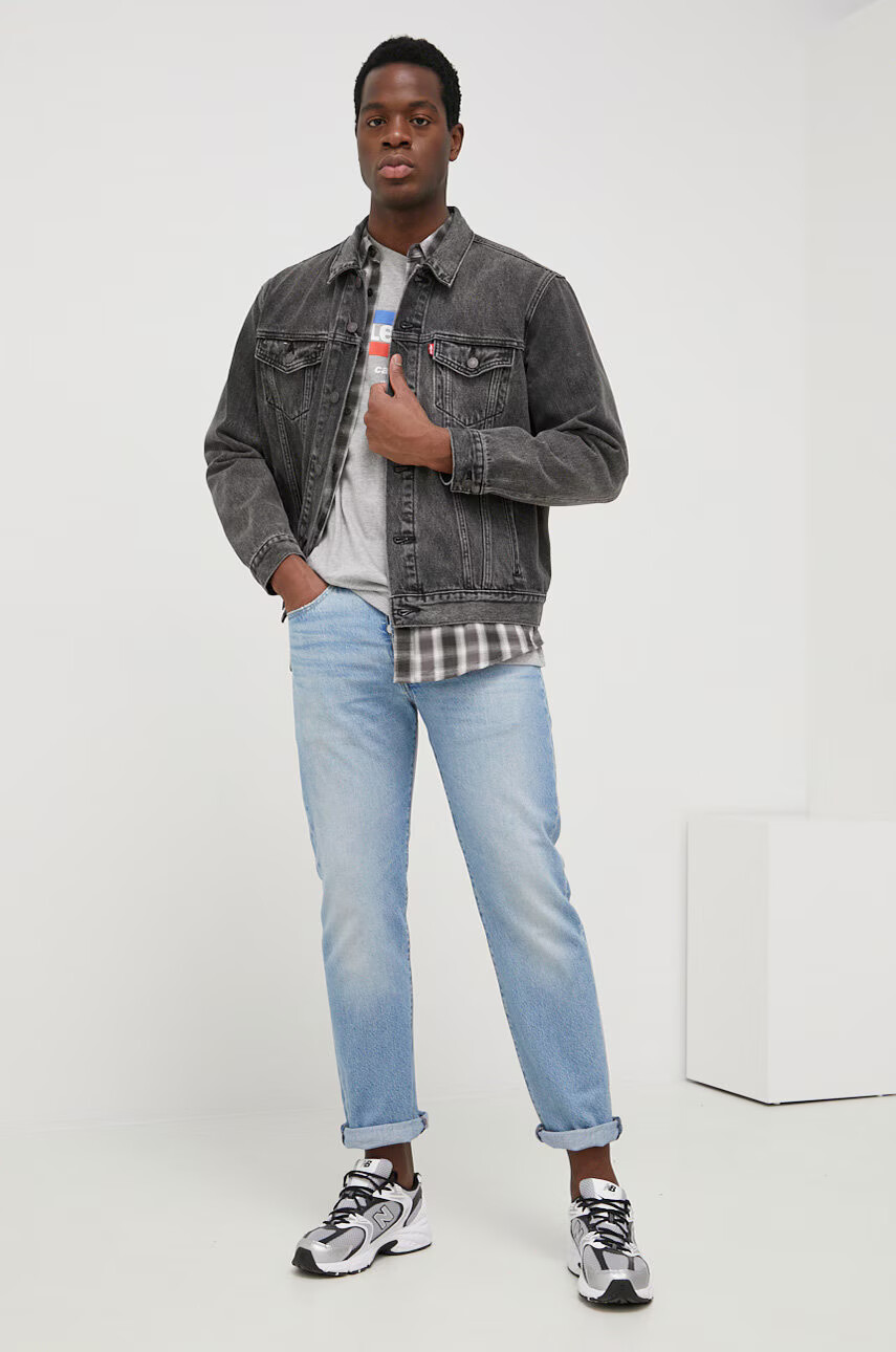 Levi's Памучна тениска в сиво с принт - Pepit.bg