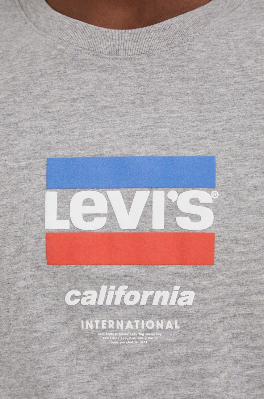 Levi's Памучна тениска в сиво с принт - Pepit.bg