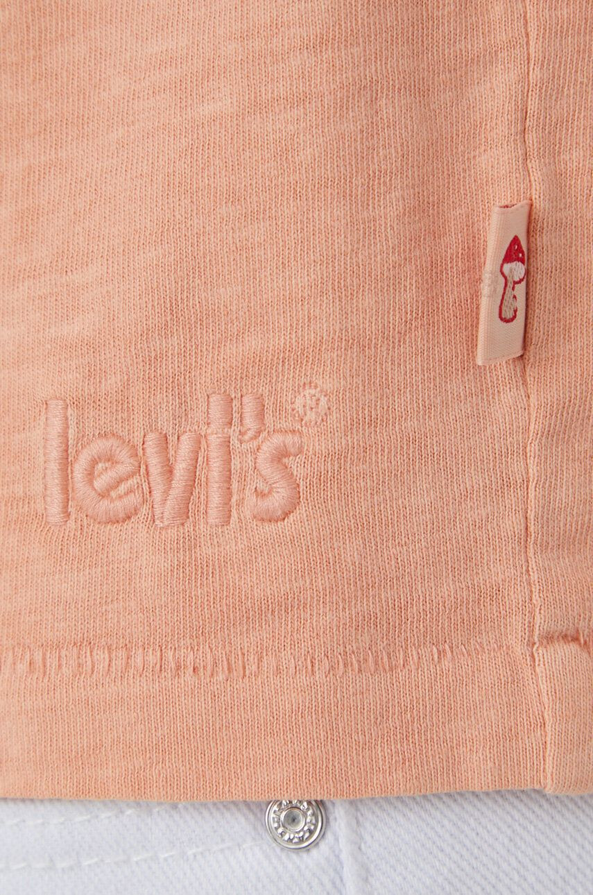 Levi's Памучна тениска в оранжево - Pepit.bg