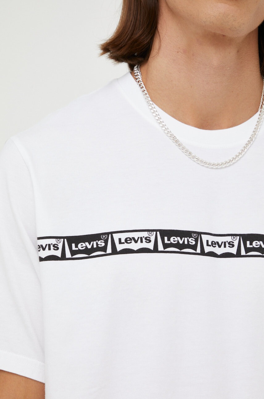 Levi's Памучна тениска в бяло с принт - Pepit.bg