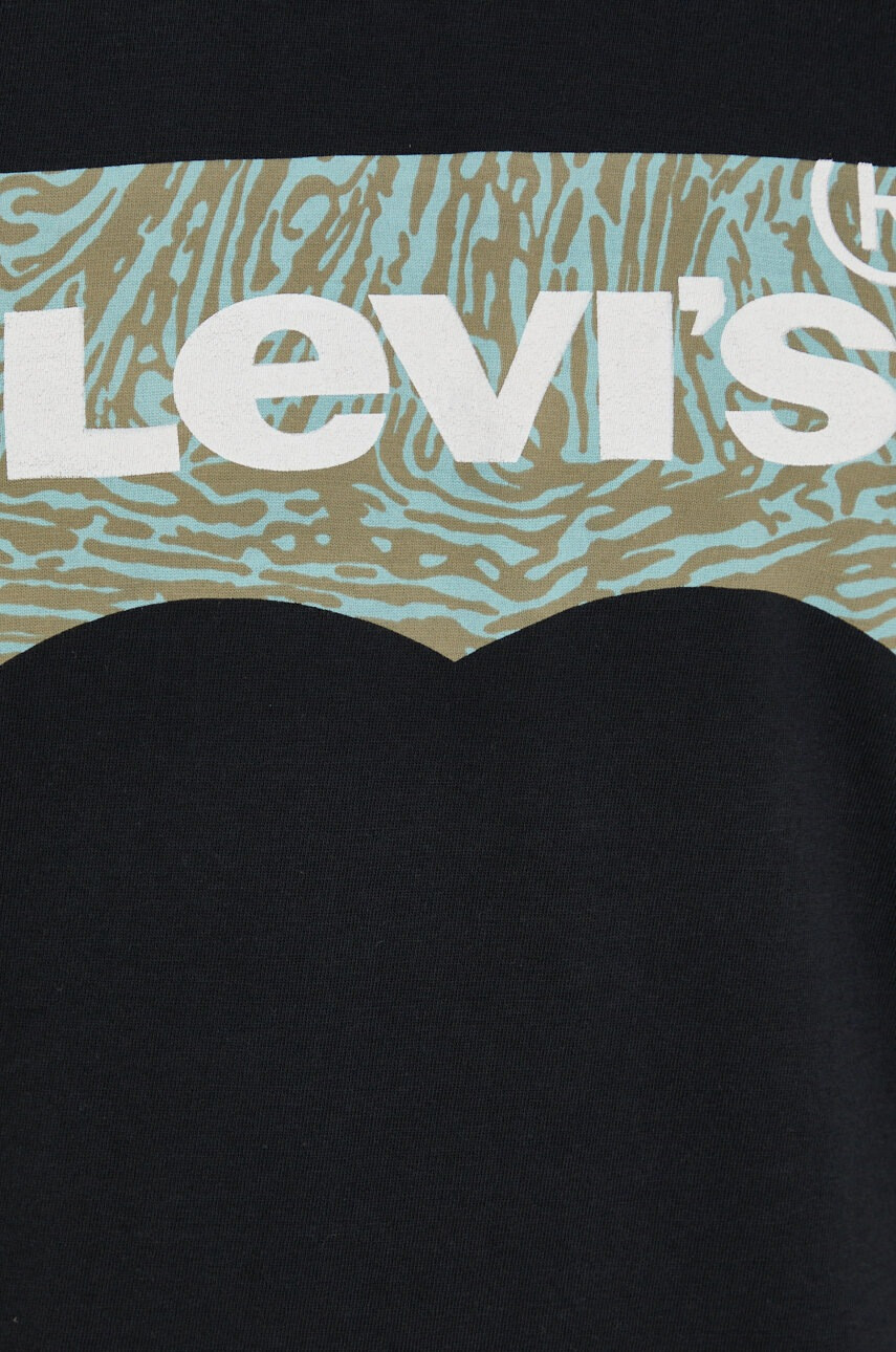 Levi's Памучна тениска в черно с принт - Pepit.bg