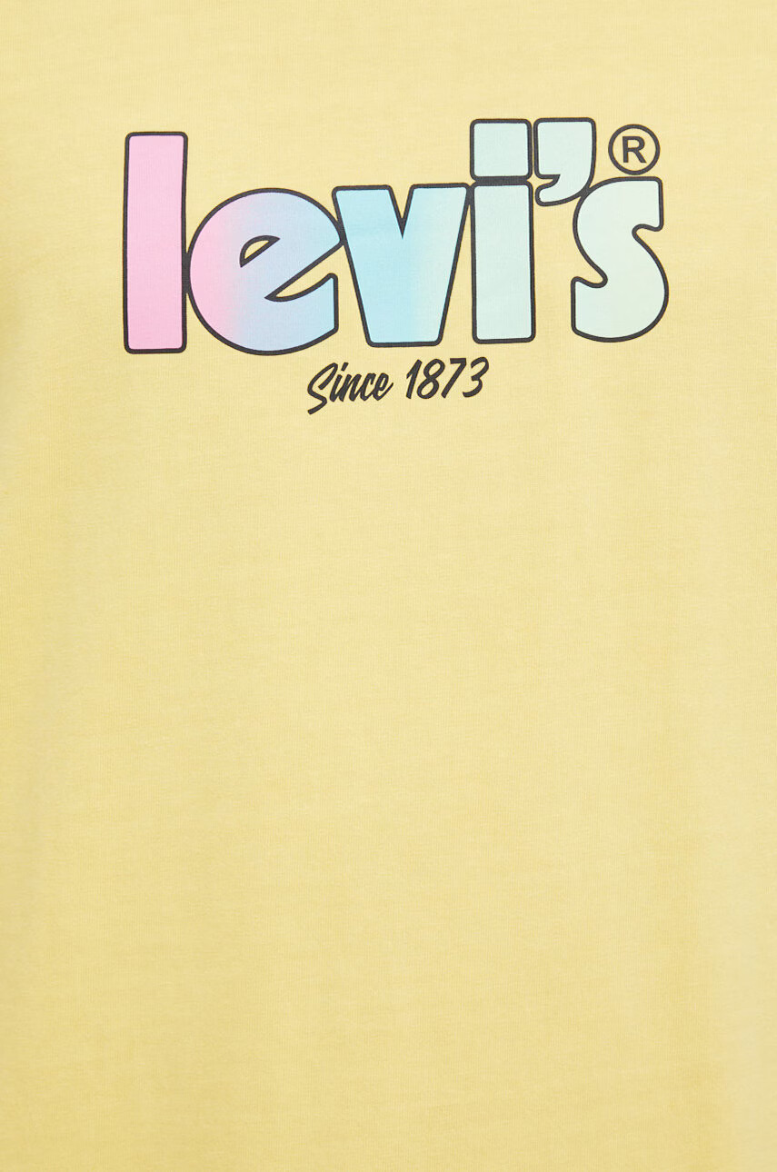 Levi's Памучна тениска в жълто с принт - Pepit.bg