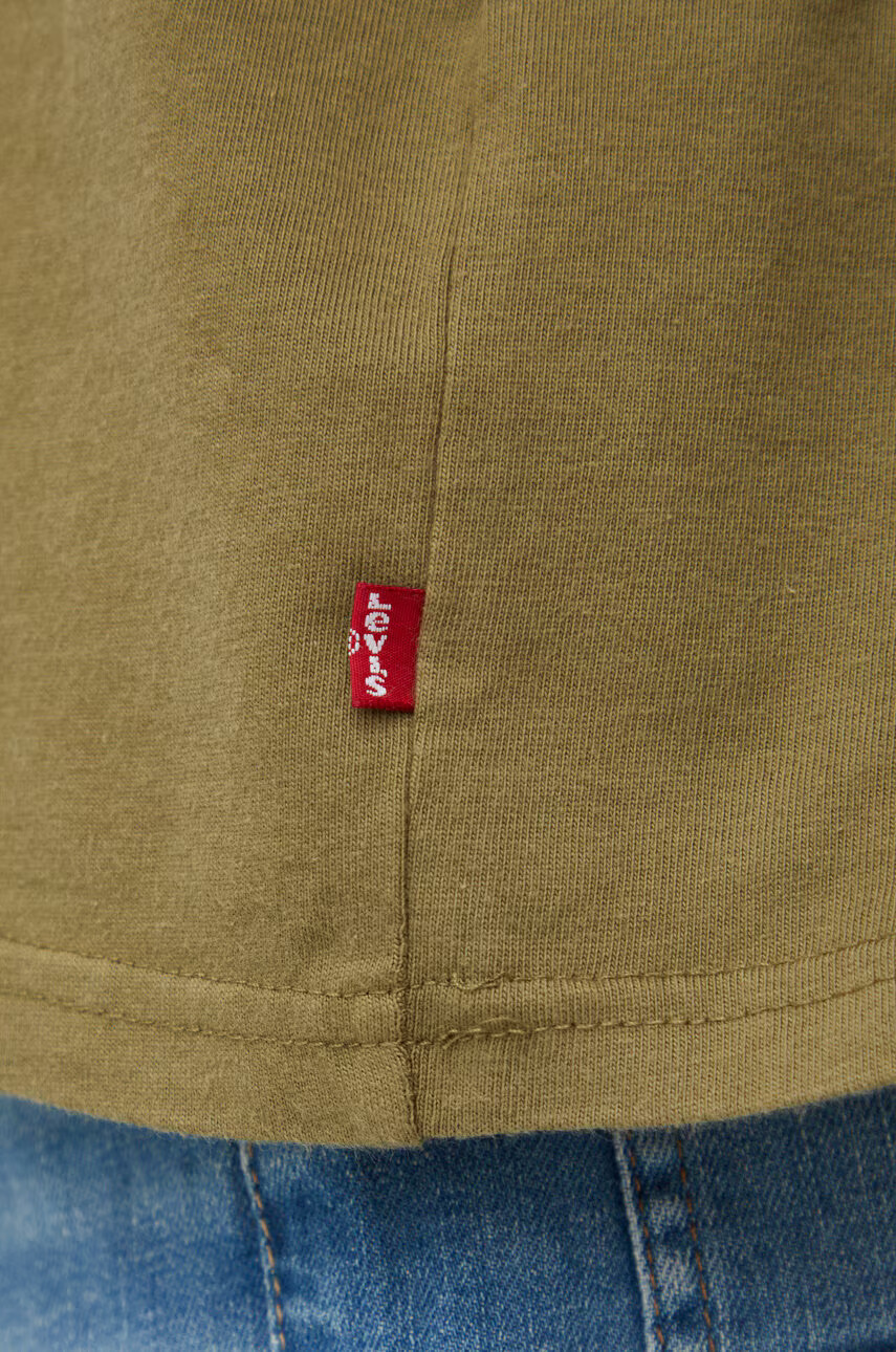 Levi's Памучна тениска в зелено с изчистен дизайн - Pepit.bg