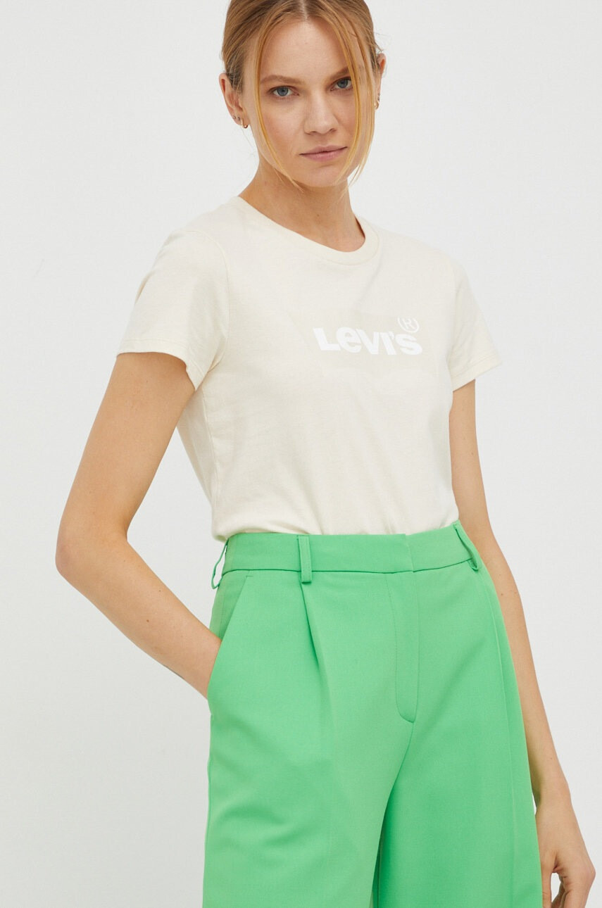 Levi's Памучна тениска в бежово - Pepit.bg