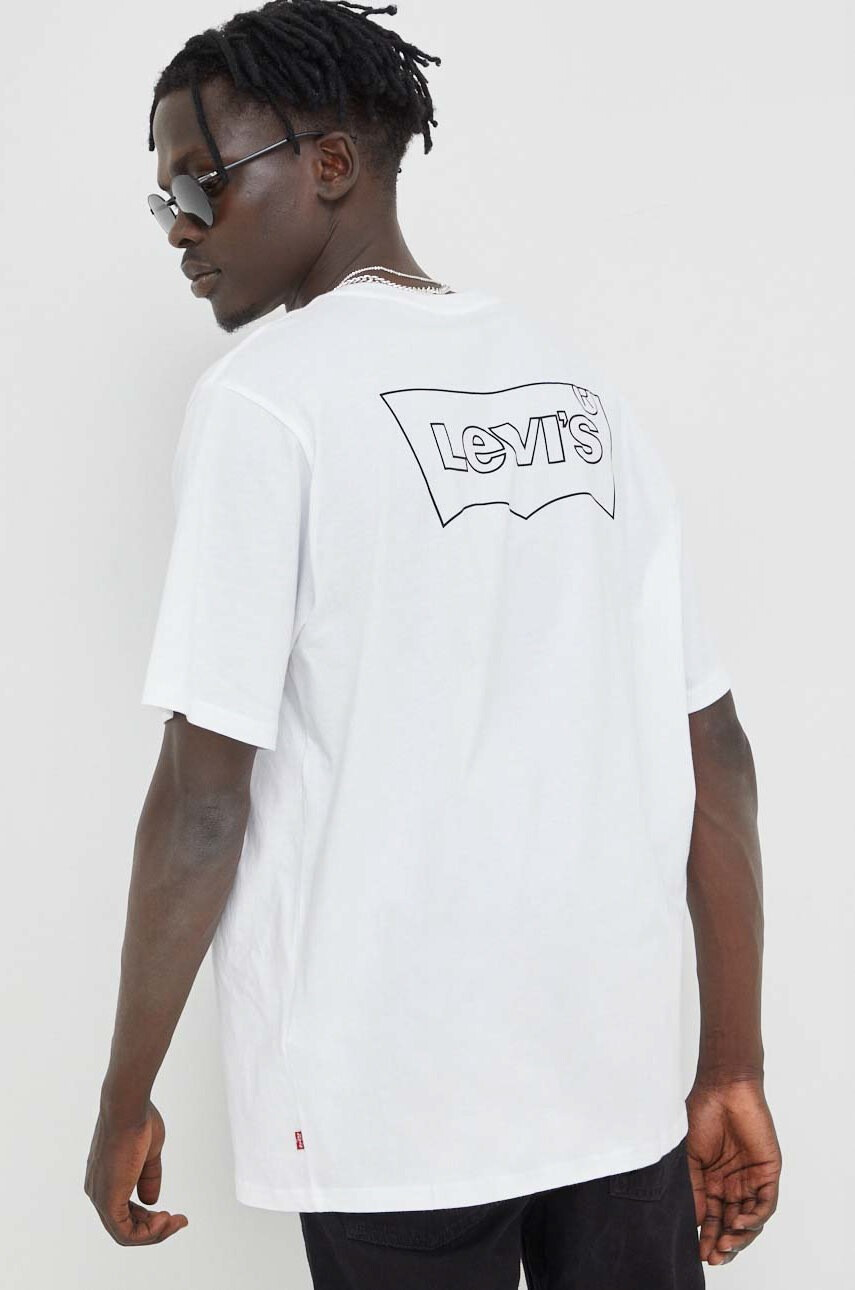 Levi's Памучна тениска в бяло с принт - Pepit.bg