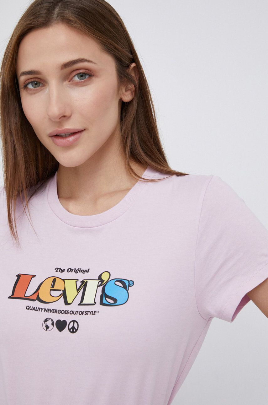 Levi's Памучна тениска в зелено - Pepit.bg