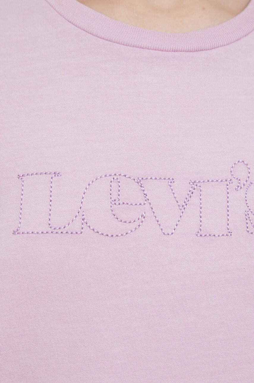 Levi's Памучна тениска в лилаво - Pepit.bg