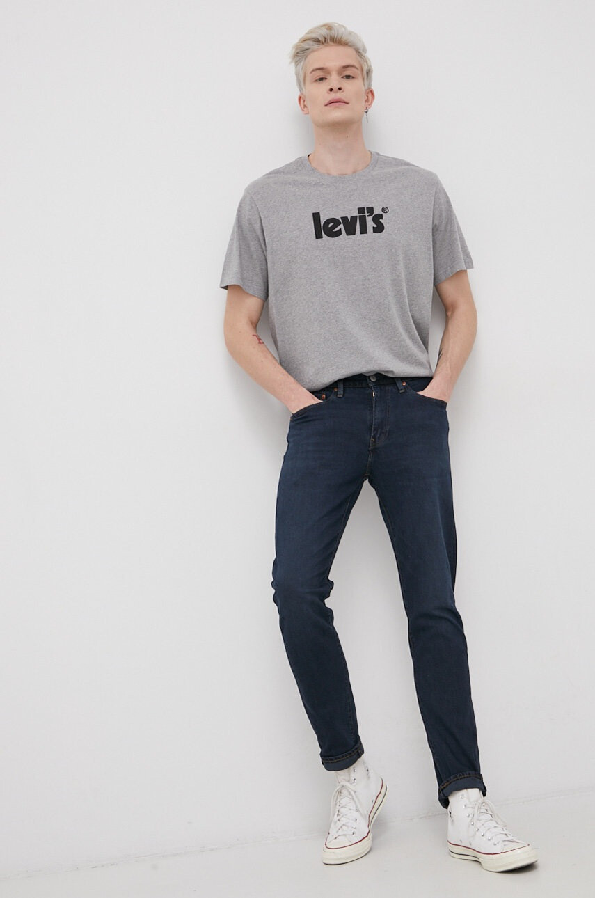 Levi's Памучна тениска в меланж на сиво - Pepit.bg