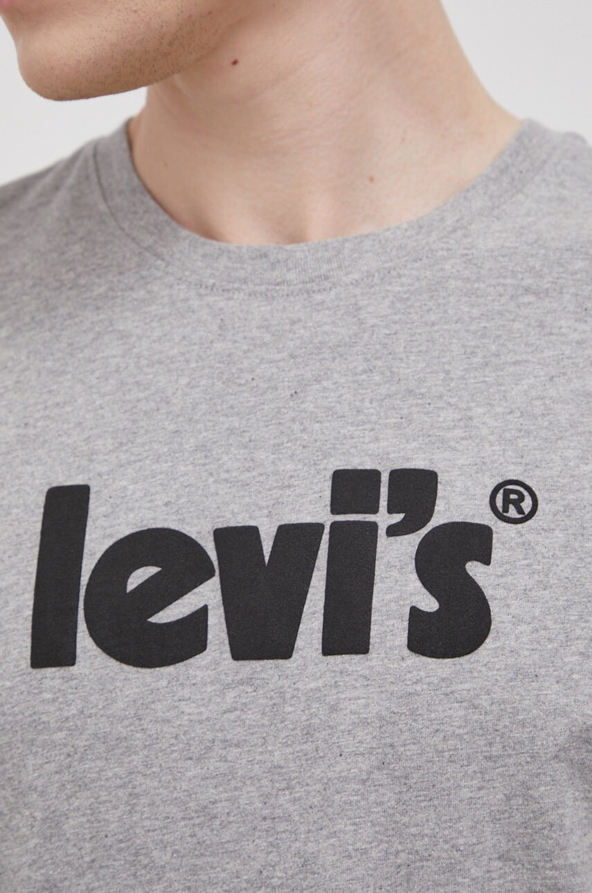 Levi's Памучна тениска в меланж на сиво - Pepit.bg
