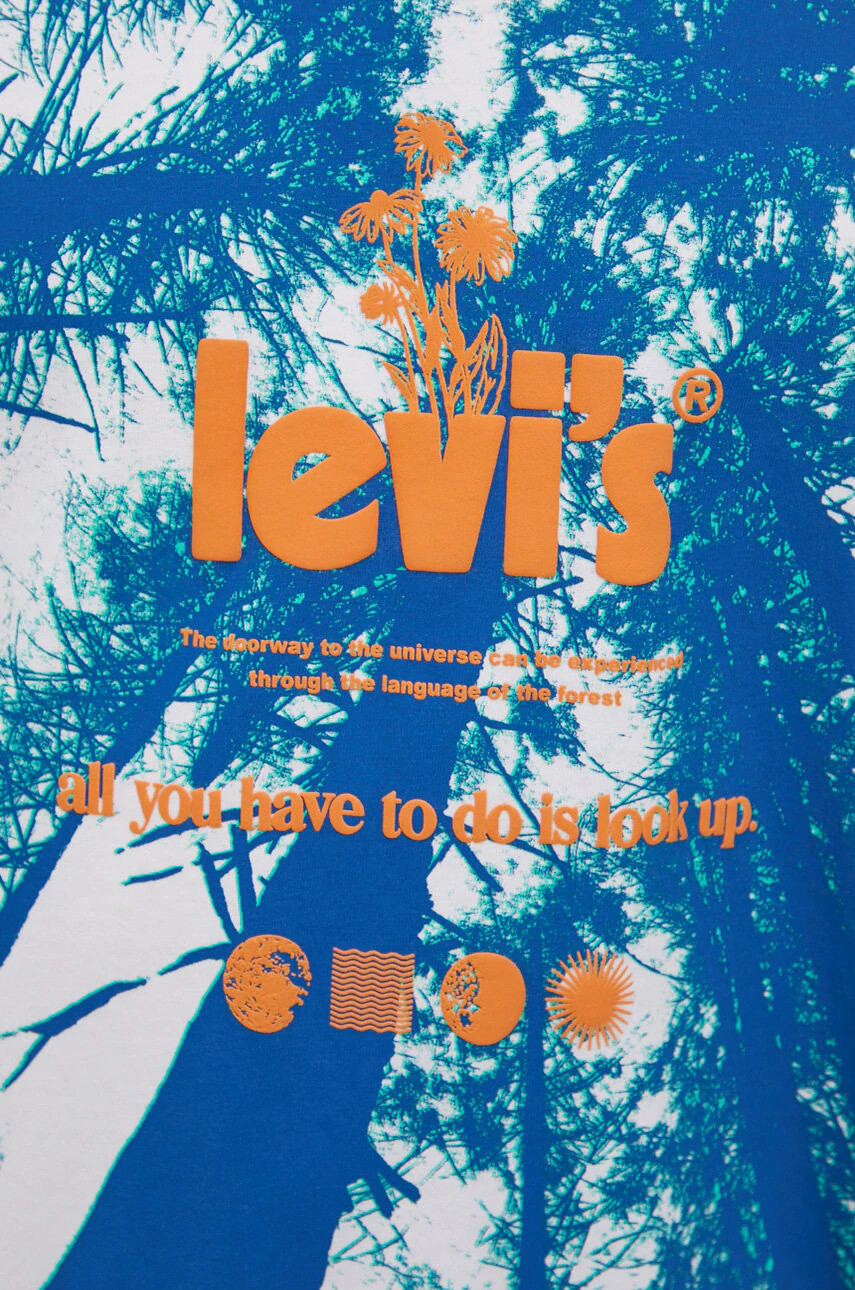 Levi's Памучна тениска в лилаво с принт - Pepit.bg