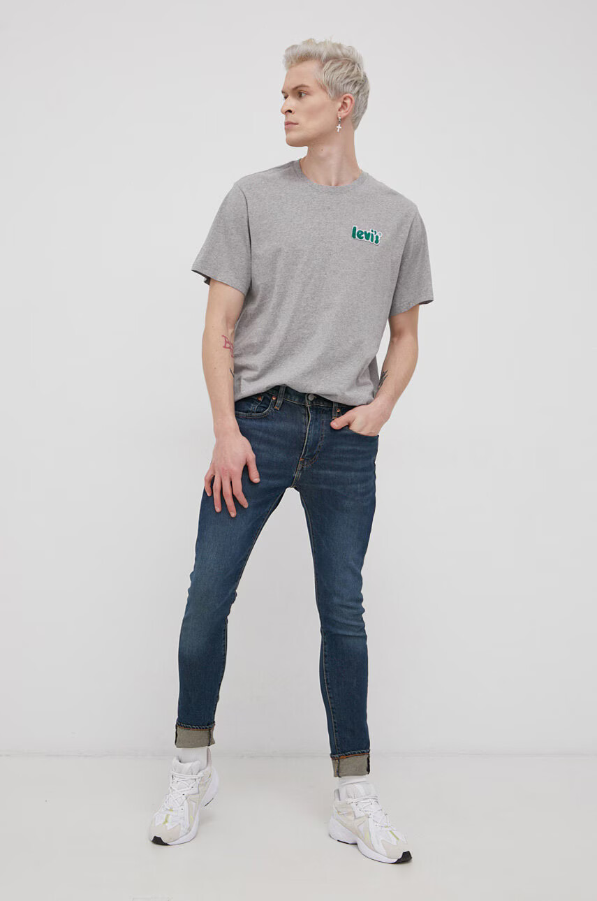 Levi's Памучна тениска в меланж на сиво - Pepit.bg