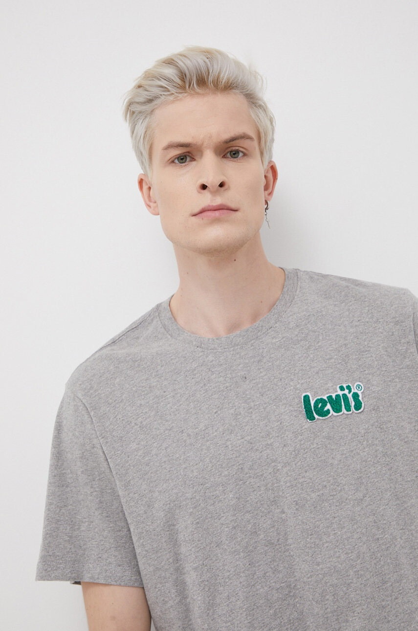 Levi's Памучна тениска в меланж на сиво - Pepit.bg