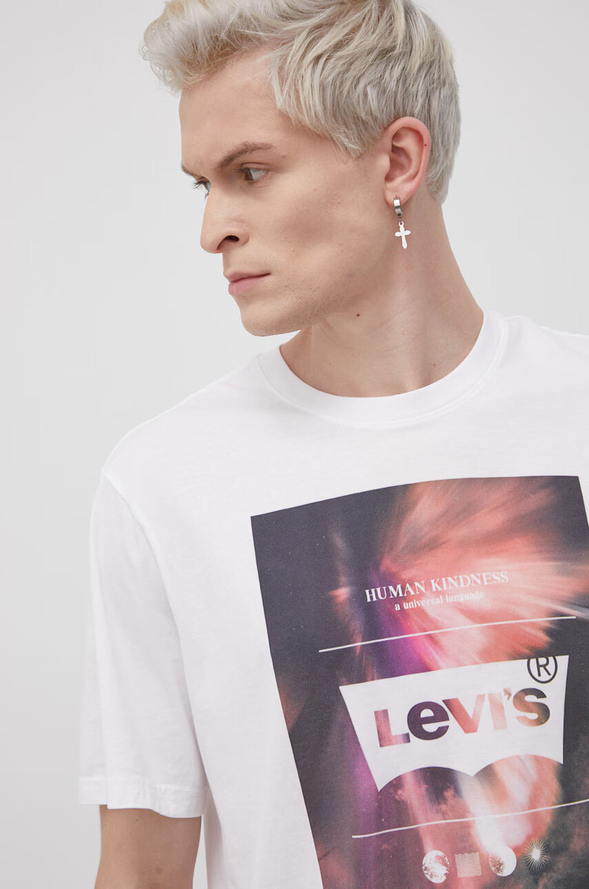 Levi's Памучна тениска в бяло с принт - Pepit.bg