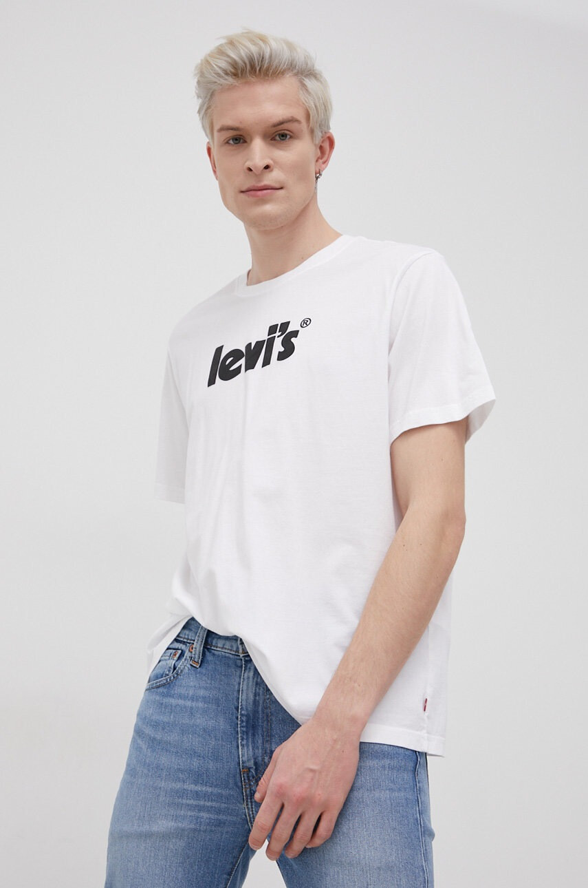 Levi's Памучна тениска в бяло с принт - Pepit.bg