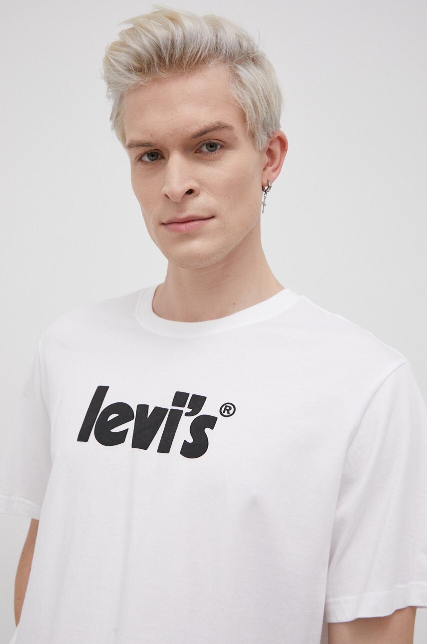 Levi's Памучна тениска в бяло с принт - Pepit.bg