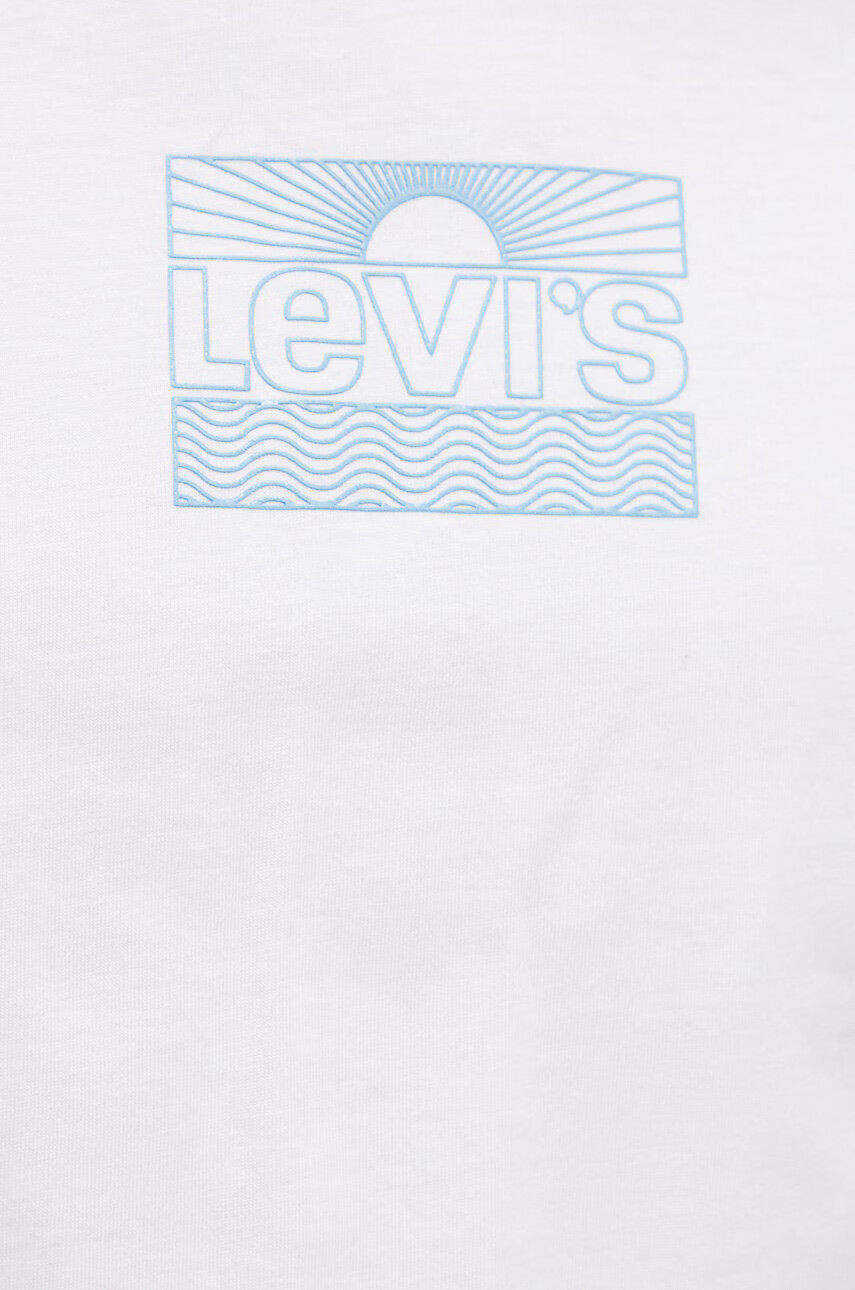 Levi's Памучна тениска в бяло с изчистен дизайн - Pepit.bg