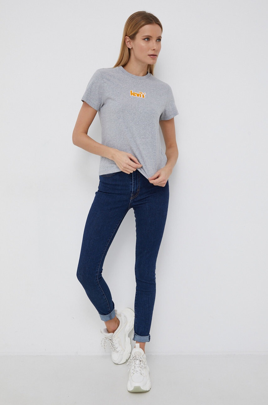 Levi's Памучна тениска в сиво - Pepit.bg