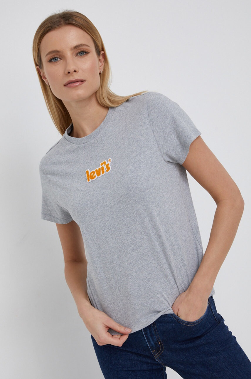 Levi's Памучна тениска в сиво - Pepit.bg