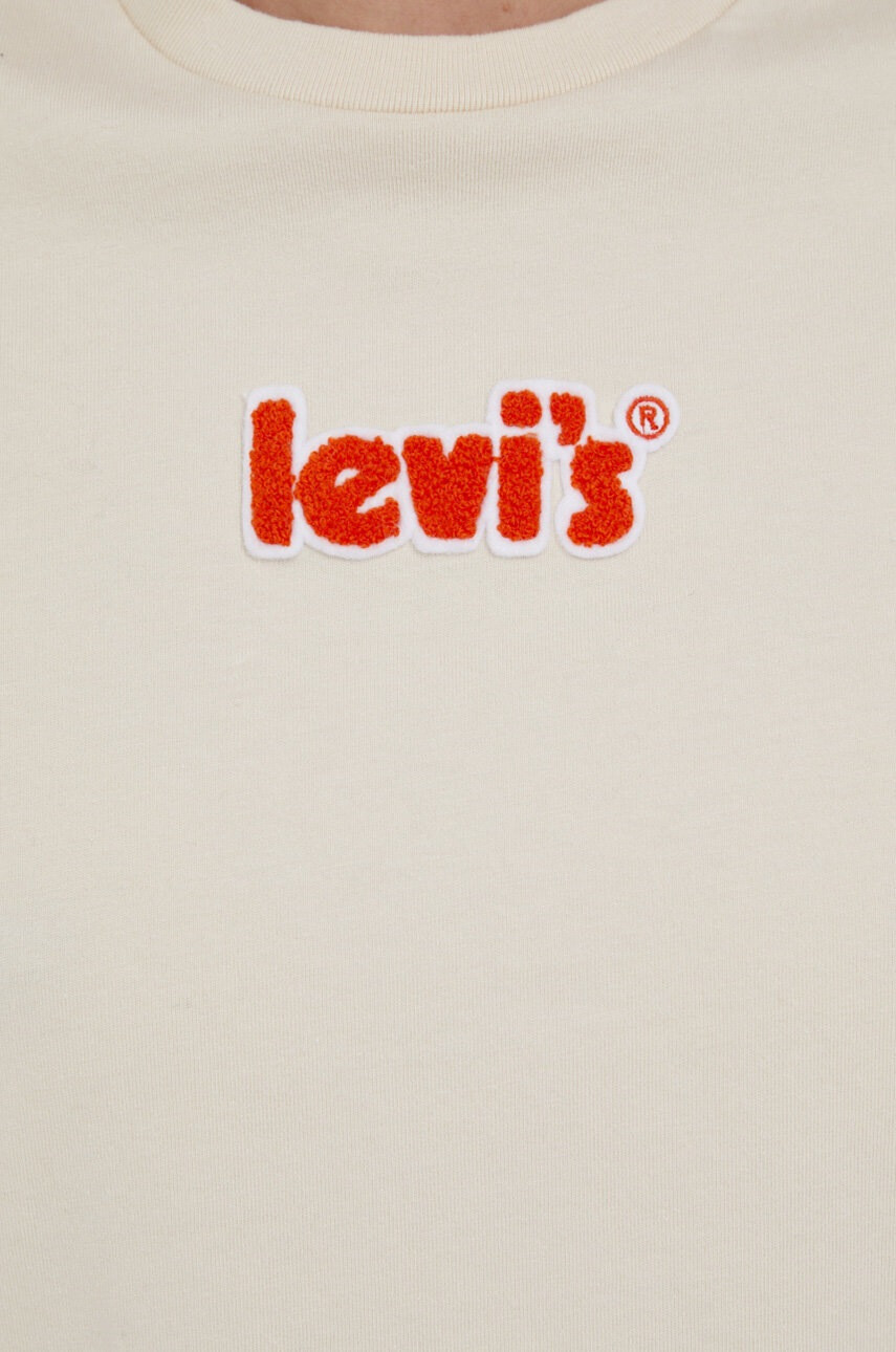 Levi's Памучна тениска в кремаво - Pepit.bg