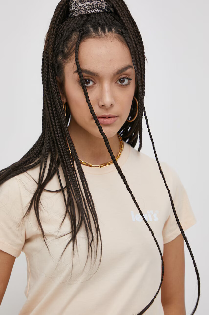 Levi's Памучна тениска в розово - Pepit.bg