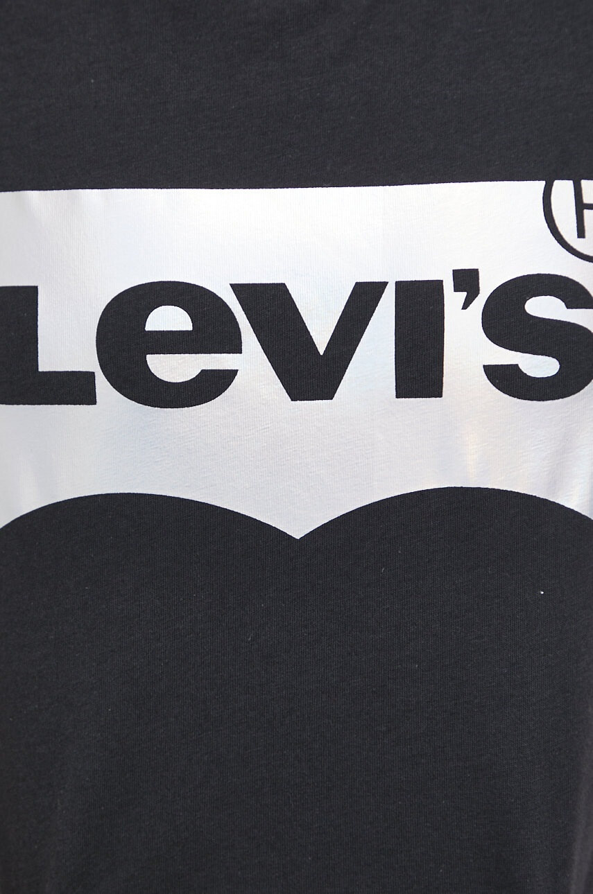 Levi's Памучна тениска в черно - Pepit.bg