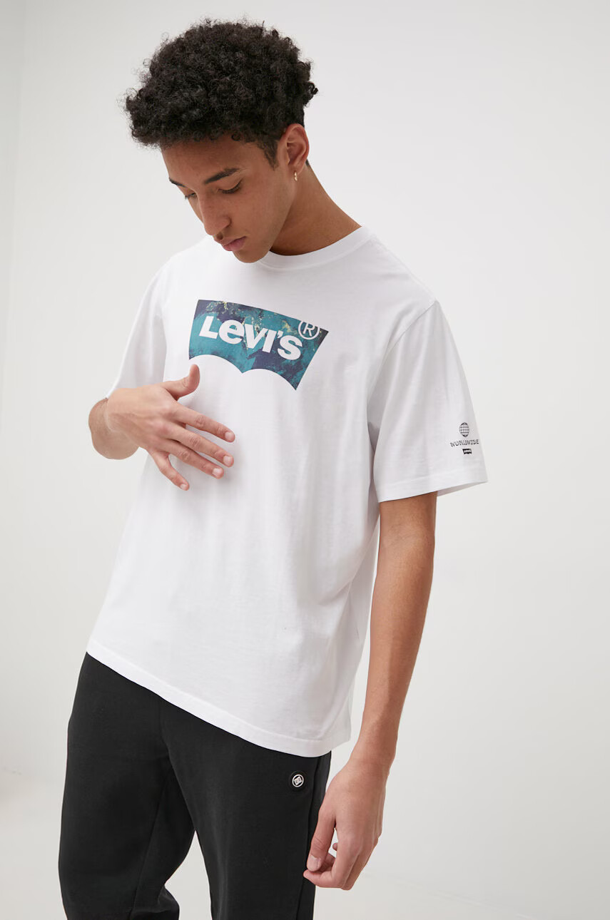 Levi's Памучна тениска в бяло с принт - Pepit.bg