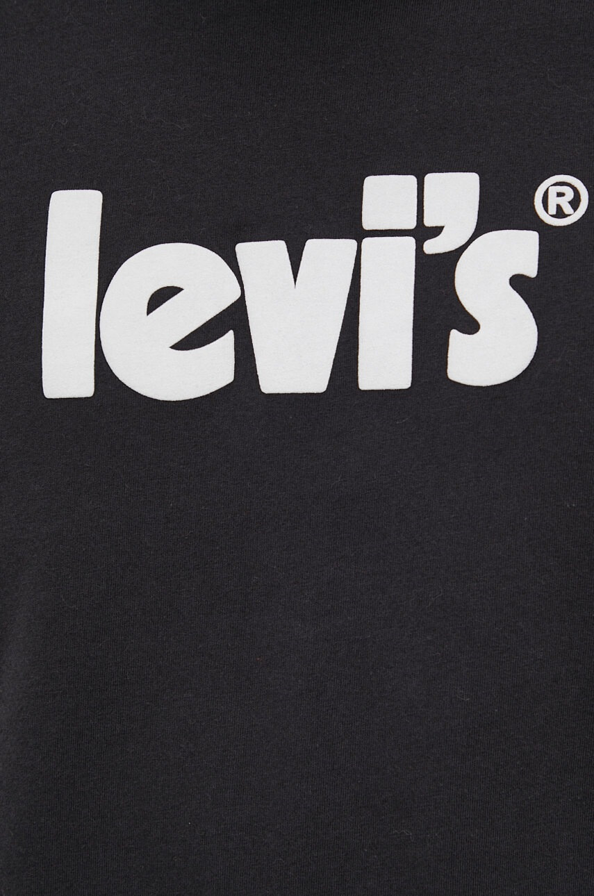 Levi's Памучна тениска в черно с принт - Pepit.bg