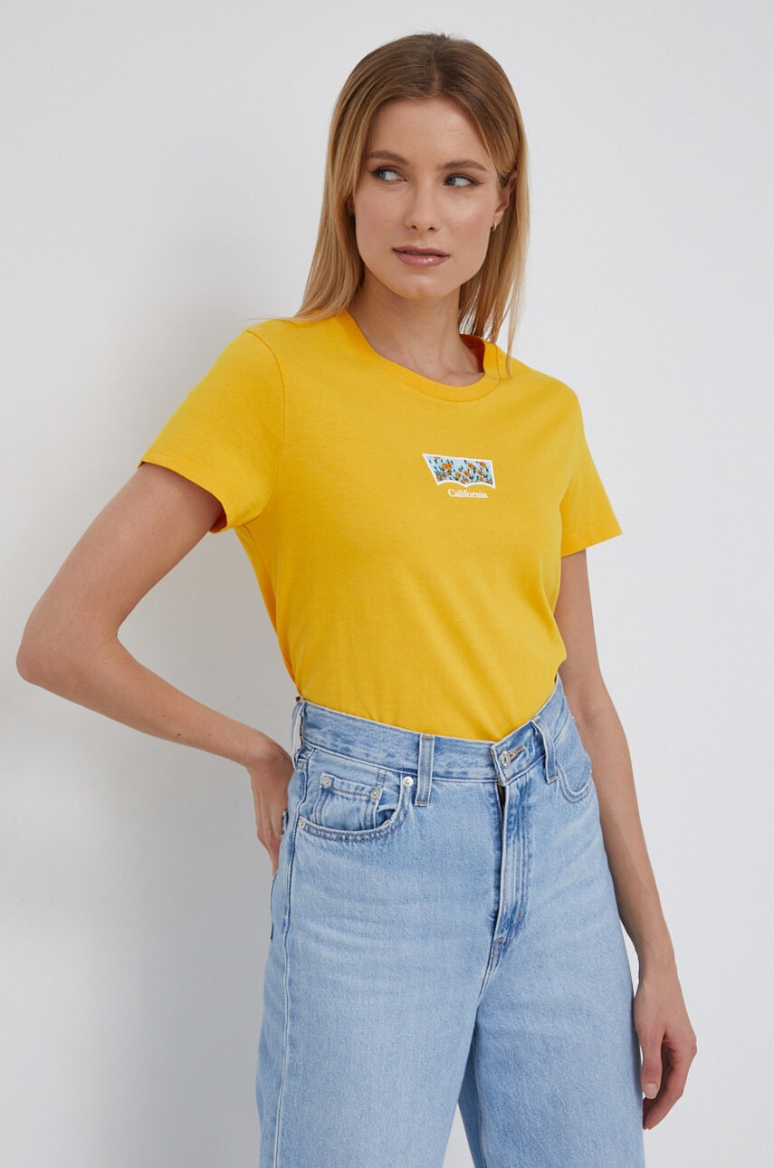 Levi's Памучна тениска в жълто - Pepit.bg