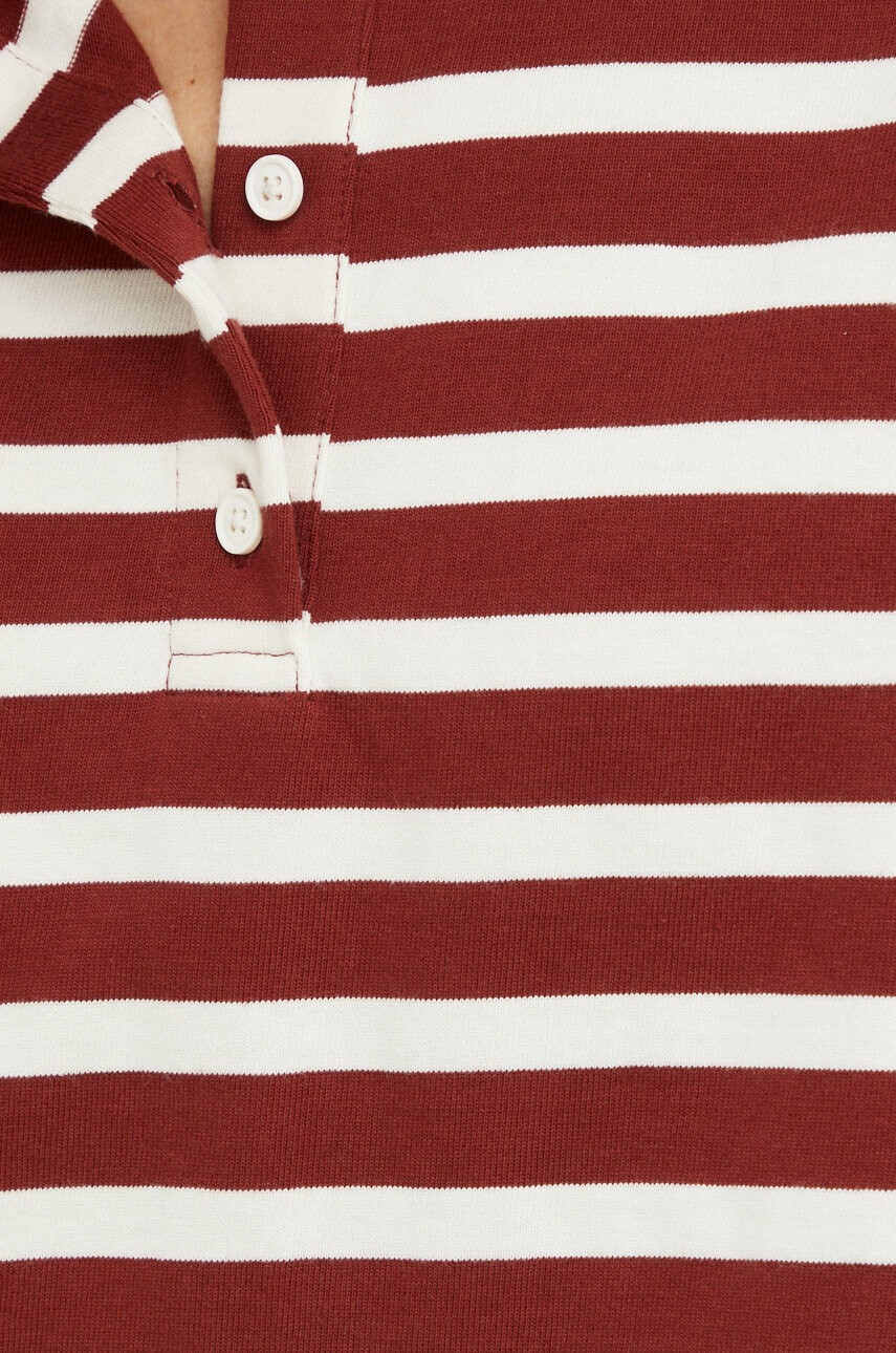 Levi's Памучна тениска с яка в кафяво с яка тип peter pan - Pepit.bg