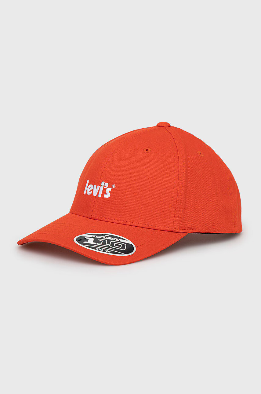 Levi's Шапка в оранжево с апликация - Pepit.bg