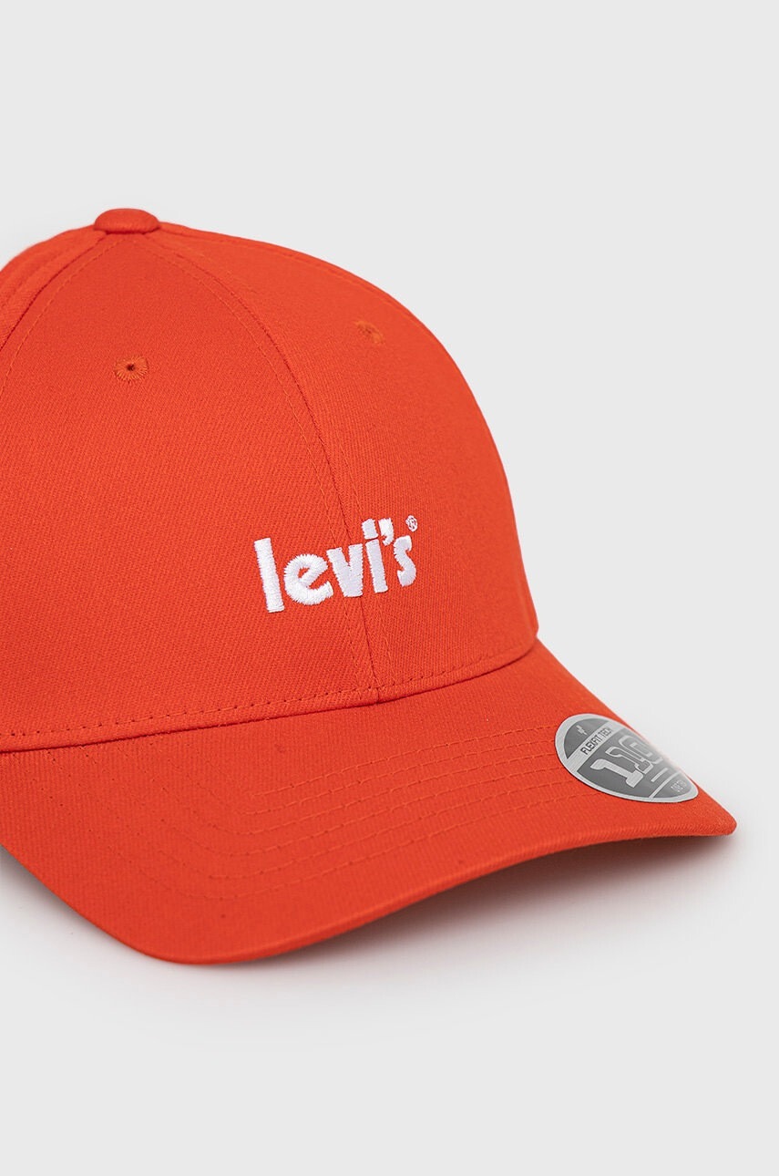 Levi's Шапка в оранжево с апликация - Pepit.bg