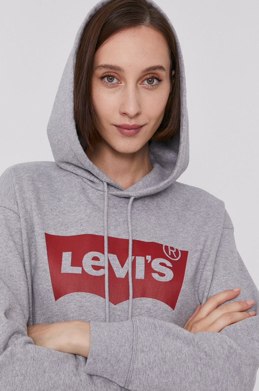 Levi's Суичър дамски в сиво с принт - Pepit.bg