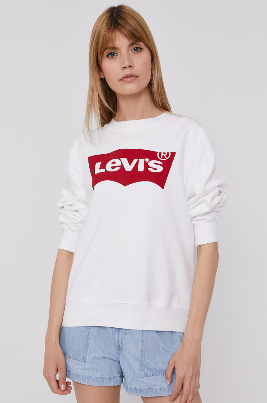Levi's Суичър дамски в бяло с изчистен дизайн - Pepit.bg