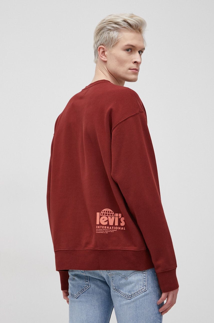 Levi's Суичър мъжки в бордо с изчистен дизайн - Pepit.bg